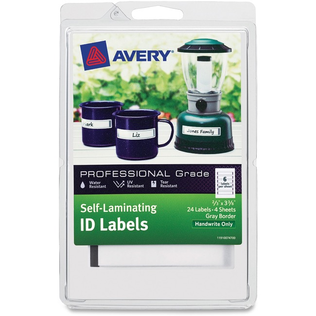 Avery Write-On Durable Self-Laminating ID Labels