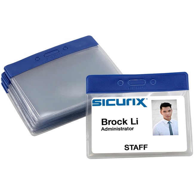 SICURIX Color-coded Vinyl Badge Holders - Horizontal