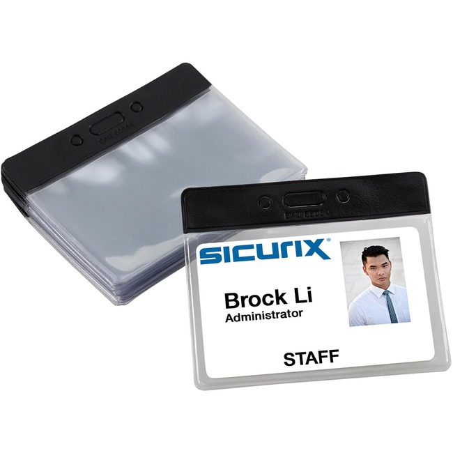 SICURIX Color-coded Vinyl Badge Holders - Horizontal