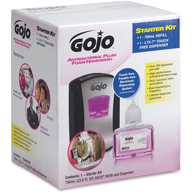 Gojo LTX-7 Plum Foam Dispenser Starter Kit
