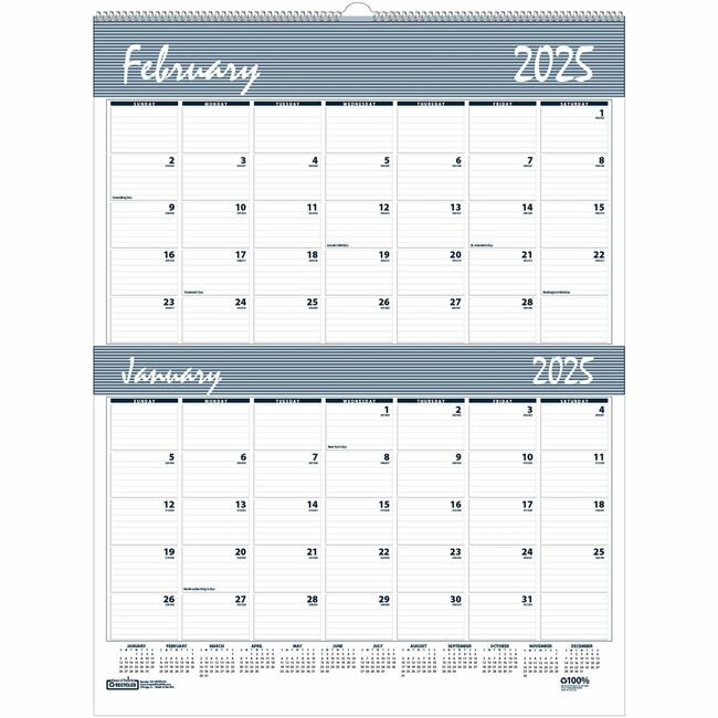 House of Doolittle Bar Harbor Blue/Gray 2-mth Wall Calendar