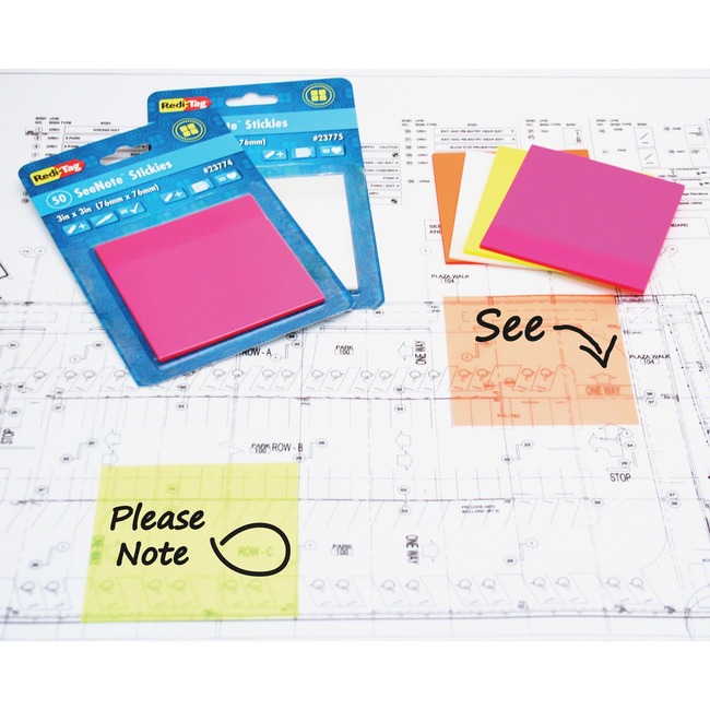 Redi-Tag Neon SeeNote Stickies