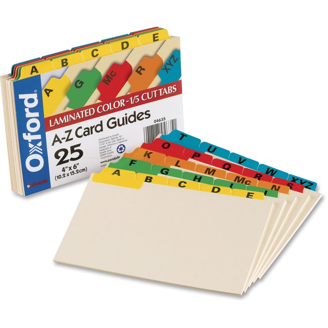 Oxford A-Z Laminated Tab Card Guides