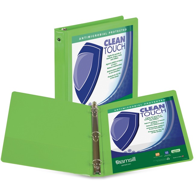 Samsill Lime Green Clean Touch Antimicrobial View Binder