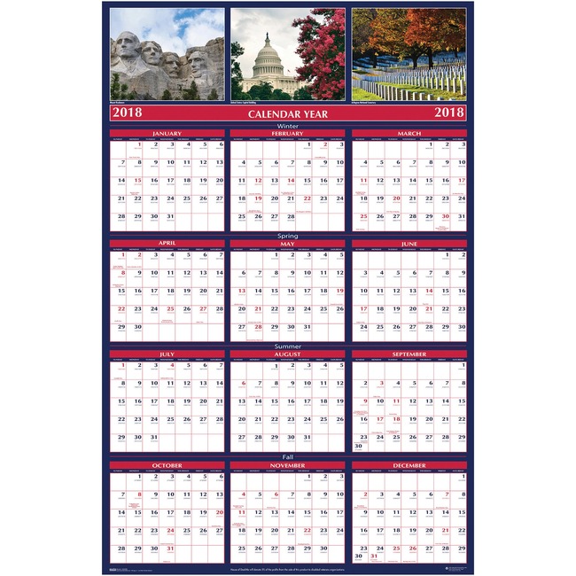 House of Doolittle Monuments Laminated Wall Planners
