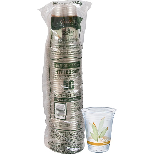 Solo Bare Eco-Forward RPET Clear Cold Cups