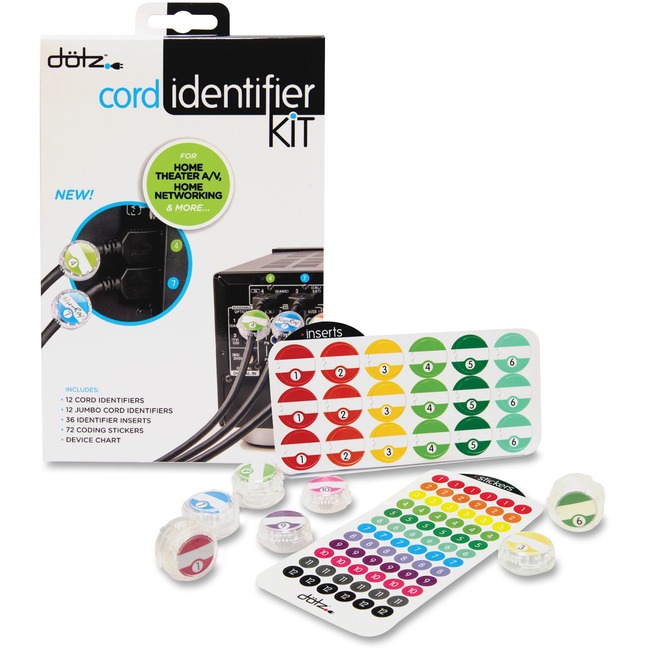 Dotz Cord Identifier Kit for Home and Office Cord Identification and Organization