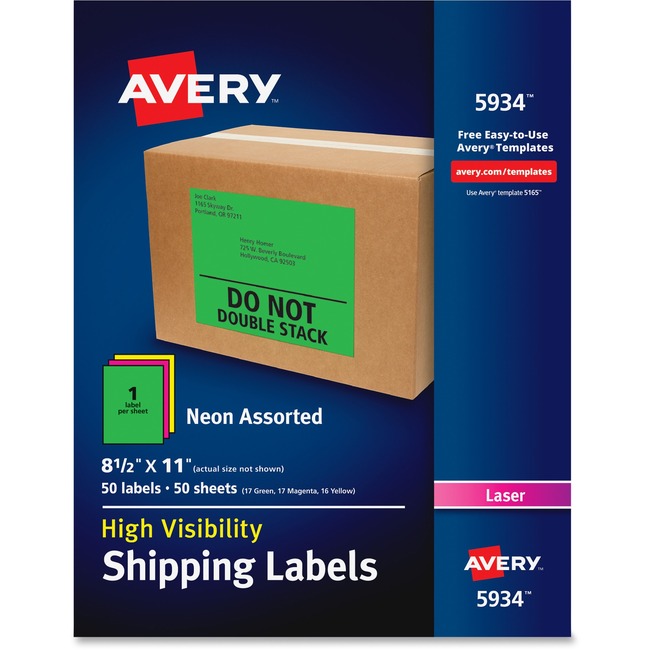 Avery Neon Shipping Labels