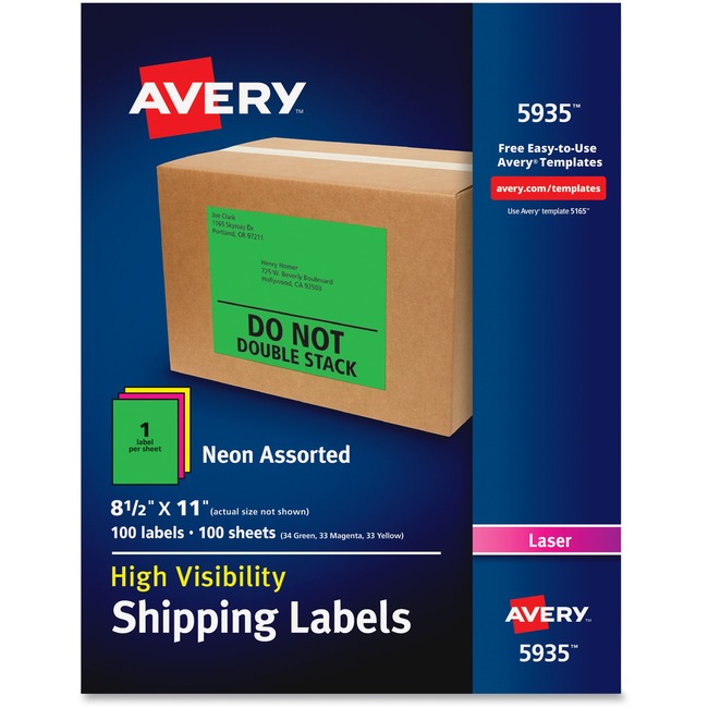 Avery Neon Shipping Labels