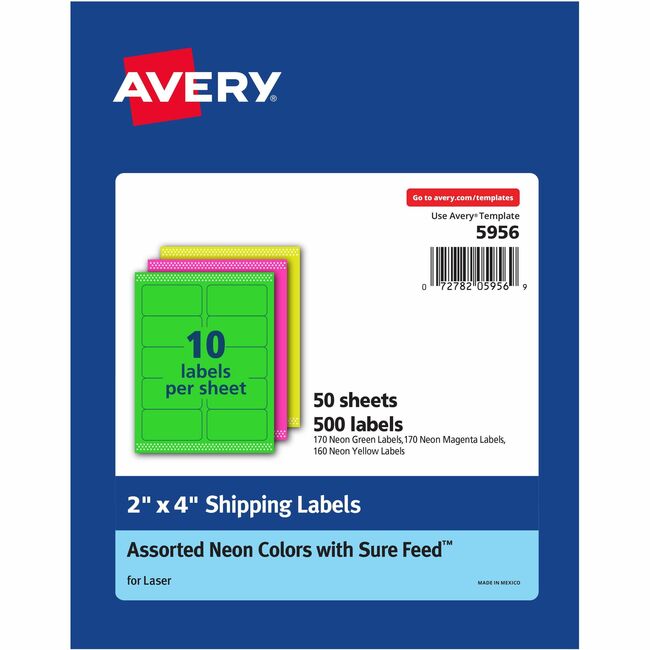 Avery Neon Shipping Labels