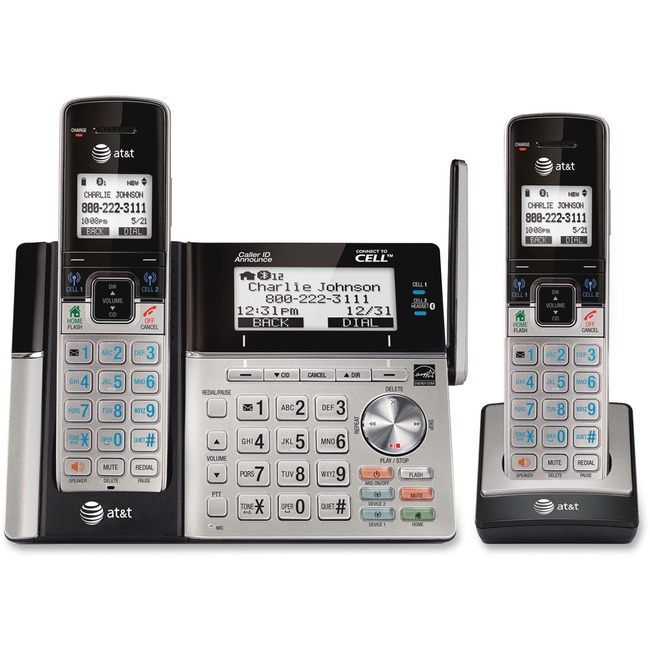 AT&T Connect to Cell TL96273 DECT 6.0 Cordless Phone - Silver, Black