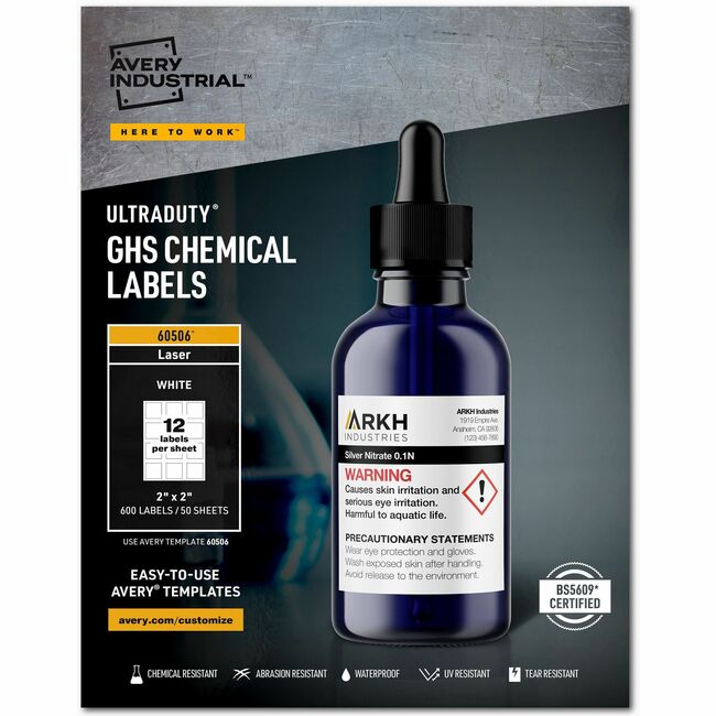 Avery® UltraDuty GHS Chemical Labels - Laser