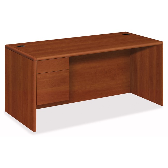 HON 10700 Series Cognac Laminate Left Pedestal Desk