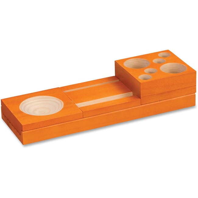 Safco Orange Splash Wood Desk Set