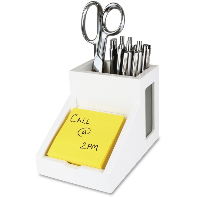 Victor W9505 Pure White Pencil Cup with Note Holder