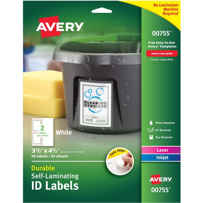 Avery® Easy Align Durable Self-Laminating ID Labels