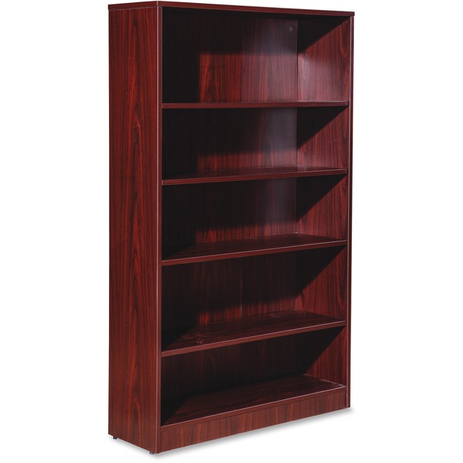 Lorell Essentials Series Mahogany Laminate Bookcase