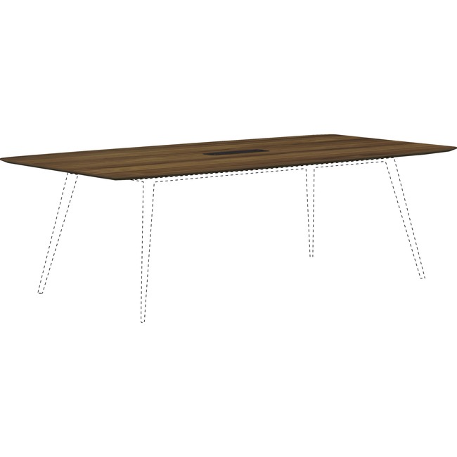 Lorell Walnut Laminate Rectangular Conference Tabletop with Wire Management