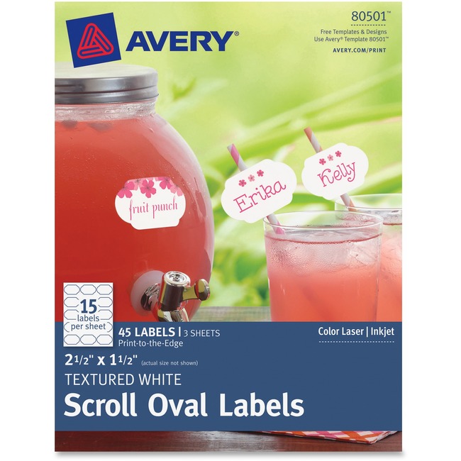 Avery Textured White Oval Labels