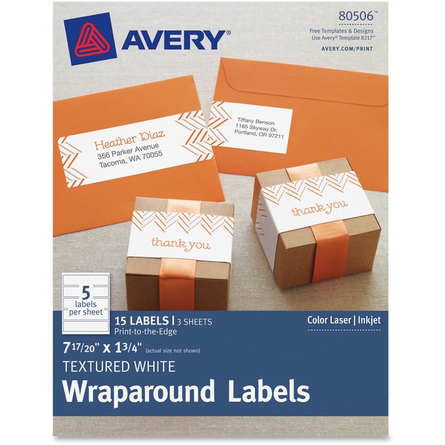 Avery Textured White Print-to-the-Edge Wraparound Address Labels