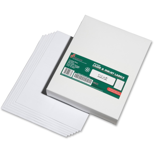 SKILCRAFT Laser Inkjet 1-1/3x4 Address Labels