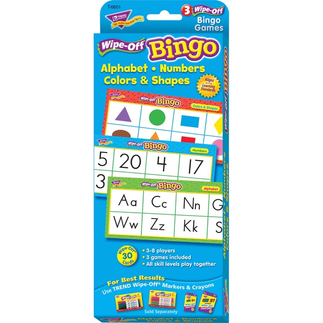 Trend Wipe-Off Alphabet Shapes Bingo Game