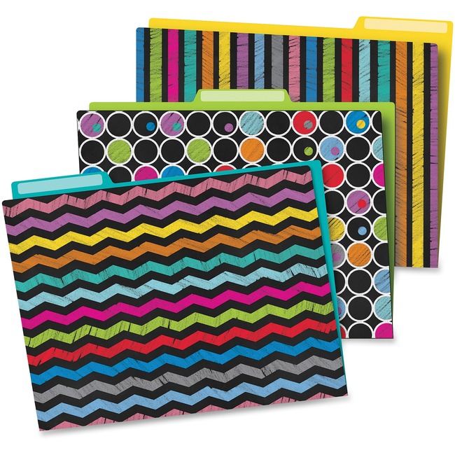 Carson-Dellosa Colorful Chalkboard File Folders Set