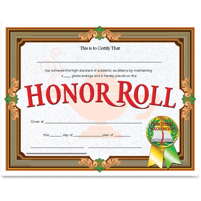 Flipside Honor Roll Certificate