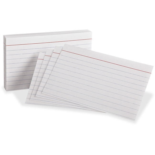 Oxford Red Margin Ruled Index Cards - A3