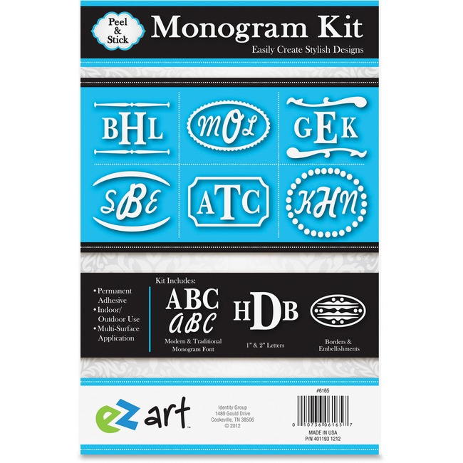 U.S. Stamp & Sign Peel n Stick Monogram Kit