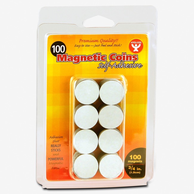 Hygloss Self-Adhesive Magnetic Coins