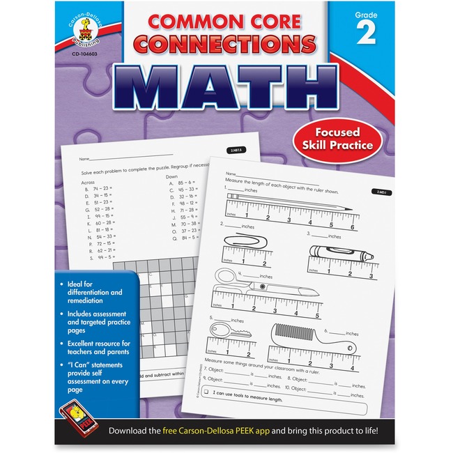 Carson-Dellosa Common Core Connections Gr 2 Math Workbook Education Printed Book for Mathematics
