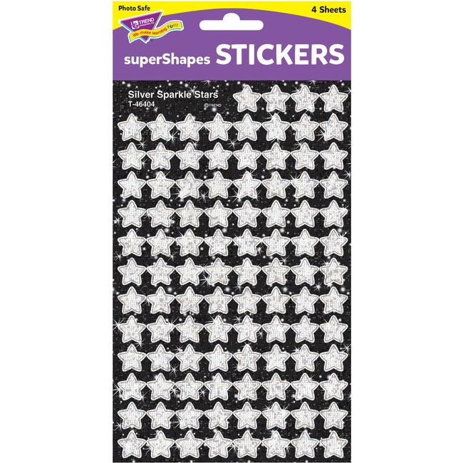Trend Silver Sparkle Stars superShapes Stickers