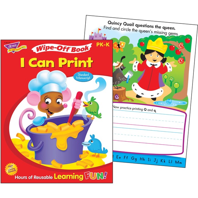 Trend I Can Print Wipe-off Book Learning Printed Book