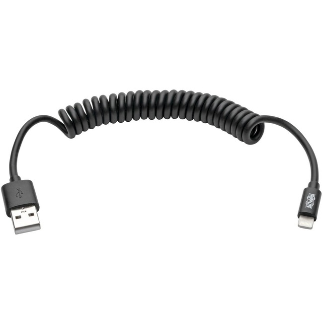 Tripp Lite by Eaton USB Sync/Charge Coiled Cable with Lightning Connector (M/M), Black, 4 ft.