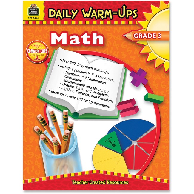 Teacher Created Resources Gr 3 Math Daily Warm-Ups Book Education Printed Book for Mathematics