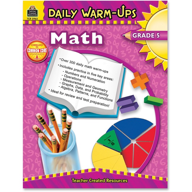 Teacher Created Resources Gr 5 Math Daily Warm-Ups Book Education Printed Book for Mathematics