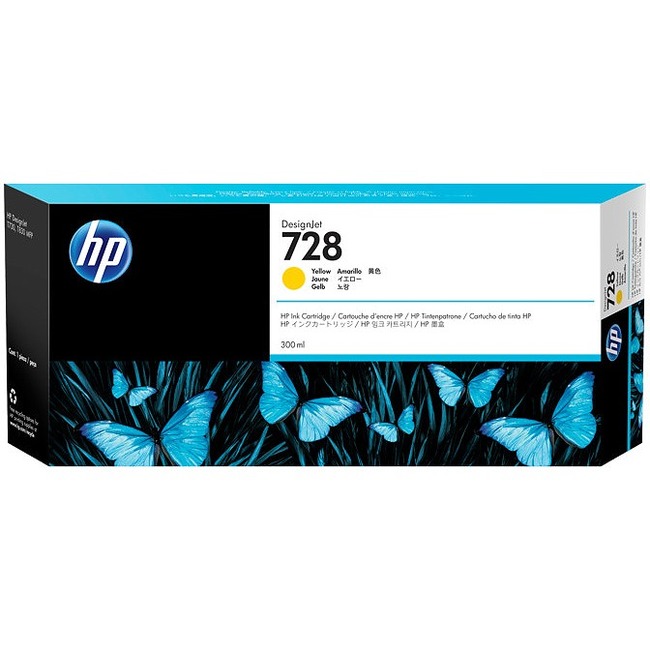 HP 728 Ink Cartridge - Yellow - Inkjet - Extra High Yield