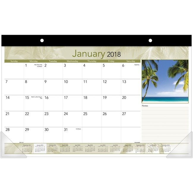 At-A-Glance Tropical Design Compact Monthly Desk Pad