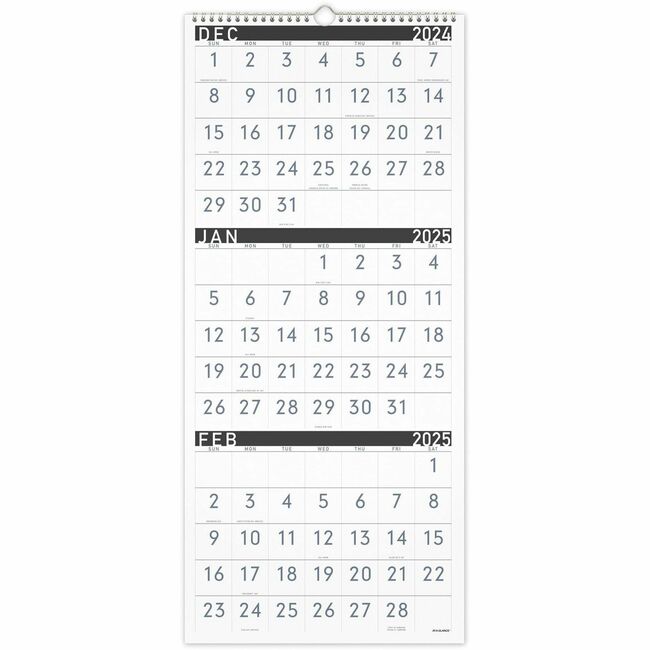 At-A-Glance Contemporary 3-Month Vertical Wall Calendar