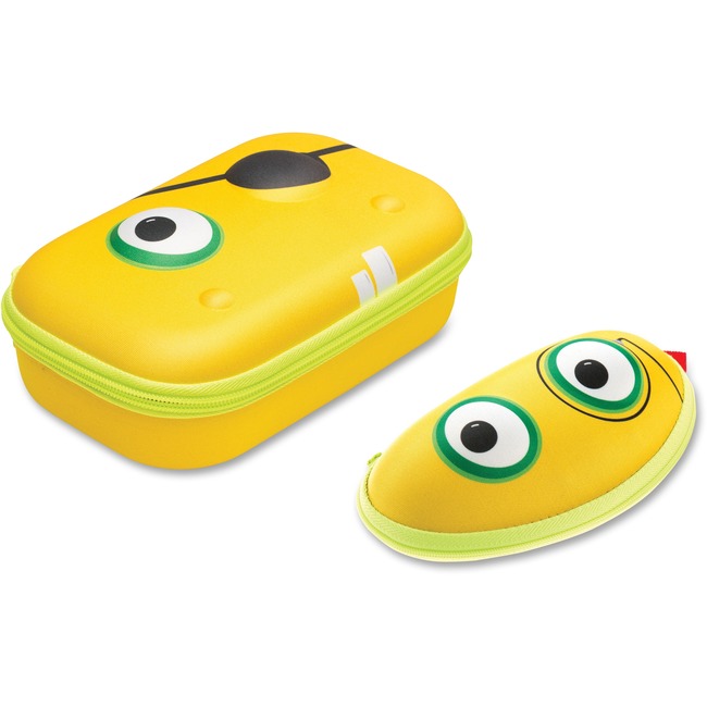 ZIPIT Beast Box Carrying Case for Pencil, Pen, Sunglasses, Eyeglasses - Yellow