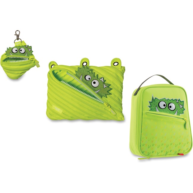 ZIPIT Monstar Carrying Case for Makeup, Memory Card, Key, Accessories, Food - Lime