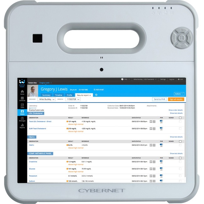 Cybernet The CyberMed-Rx is a 10.1-inch Rugged Medical Grade Tablet in a fully disinfectab