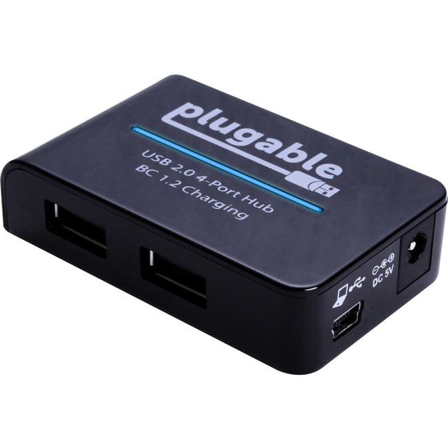 Plugable USB 2.0 4-PORT HUB WITH 12.5W POWER ADAPTER WITH BC 1.2 CHARGING