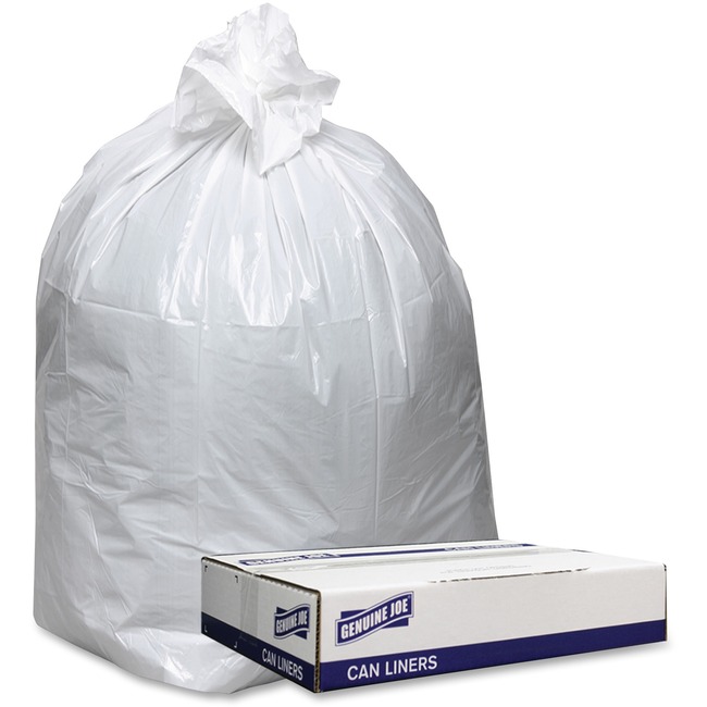 Genuine Joe Extra Hvy-duty White Trash Can Liners