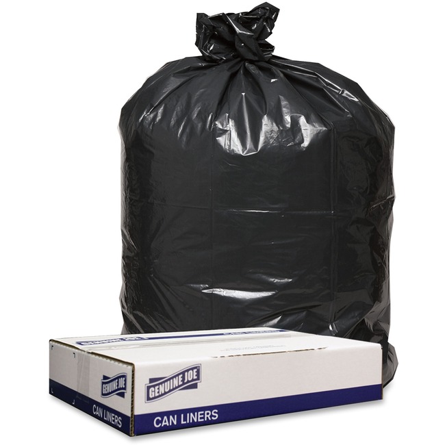 Genuine Joe 1.2mil Black Trash Can Liners