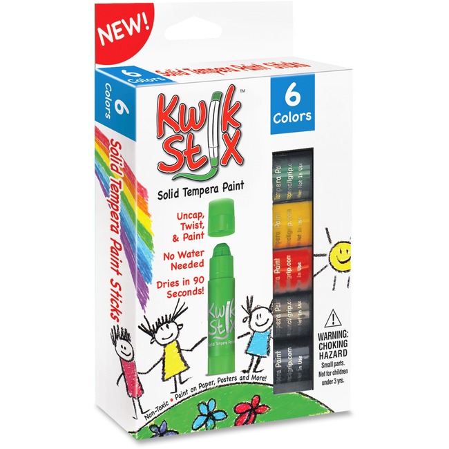 The Pencil Grip Kwik Stix 6-color Solid Tempera Paint