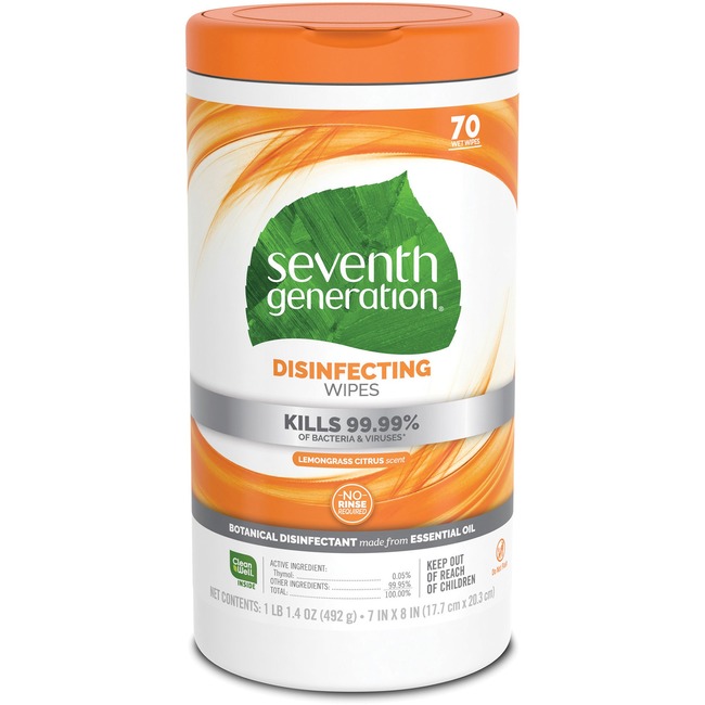 Seventh Generation Lemongrass Scented Disinfecting Wipes