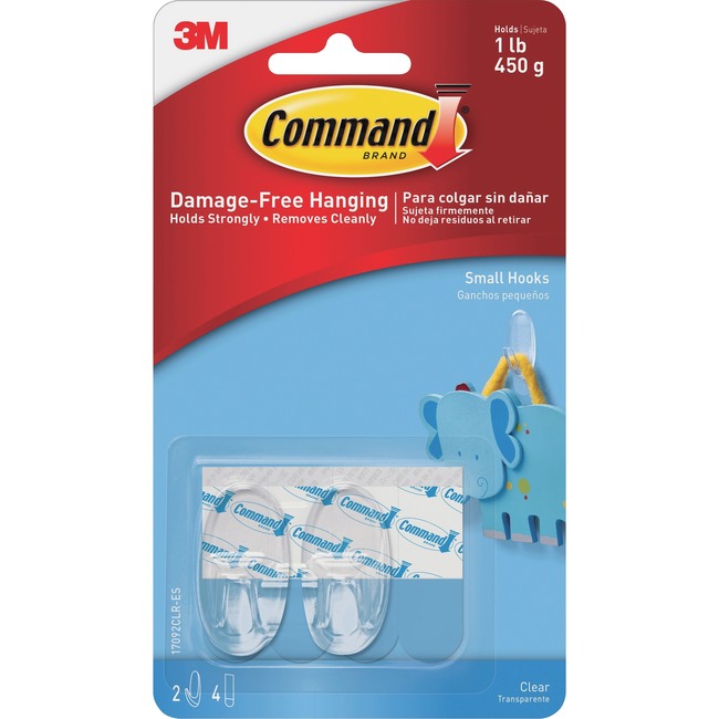 Command™ Small Clear Hooks with Clear Strips