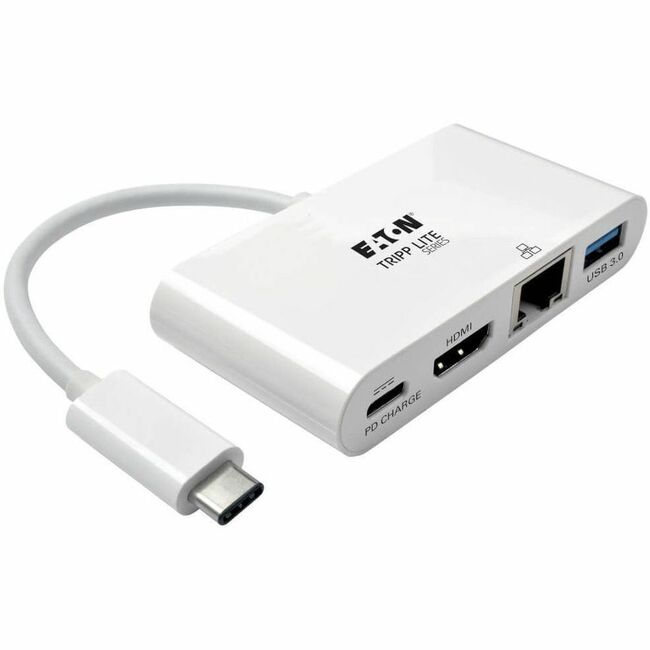 Tripp Lite USB C to HDMI Multiport Video Adapter Converter w/ USB-A Hub, USB-C PD Charging, Gigabit Ethernet Port, USB Type C to HDMI, USB Type-C